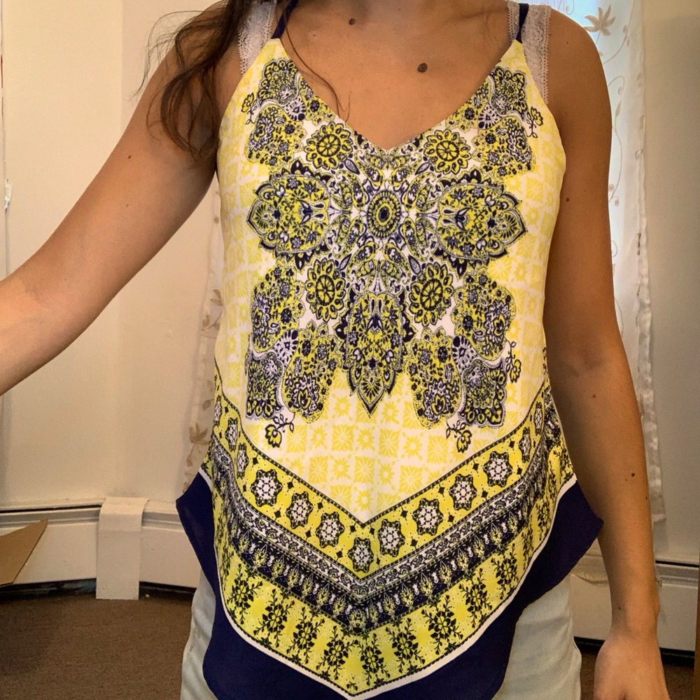 BCX tank top yellow & blue
